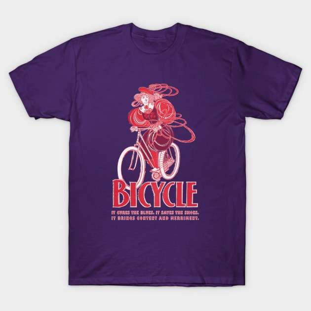 Lispe Bicycle Victorian Rider T-Shirt by Lispe